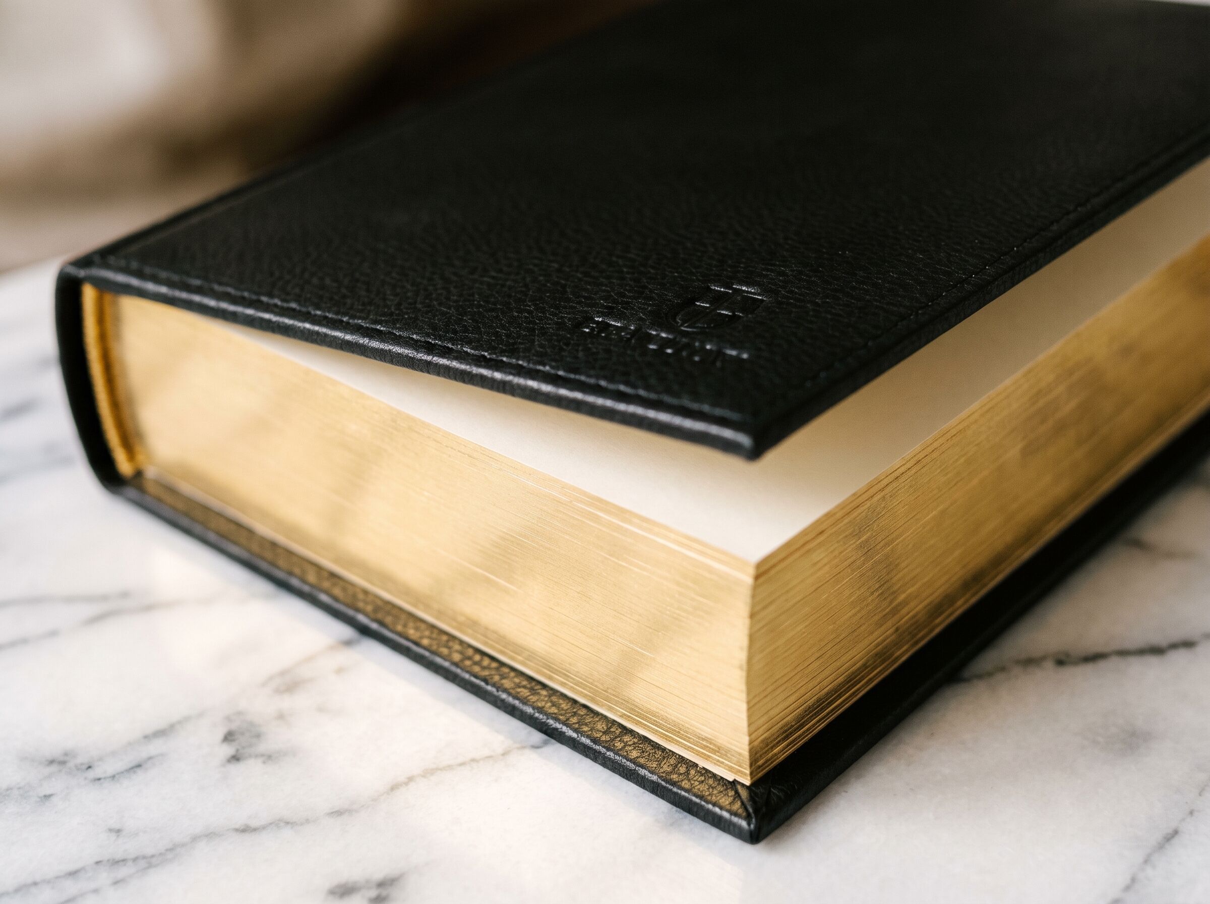 Premium leather photo book with gold gilding
